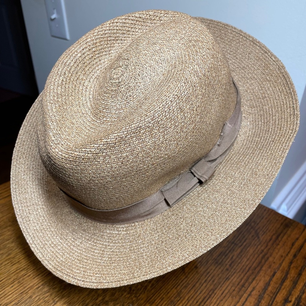 Tesi Firenze Straw Fedora Hat Mens XL Tan Made in Italy JJ Hat Center New York